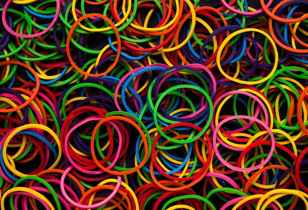 Abstract full color rubber bands texture background