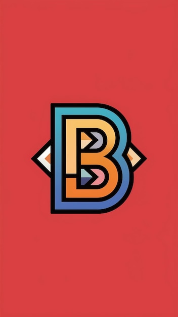 Photo abstract funny colorful rhombus icon letter b logo sign vector design