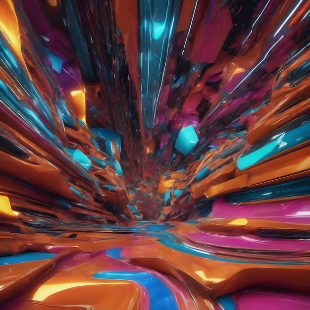 Abstract futuristic 3d digtal art design