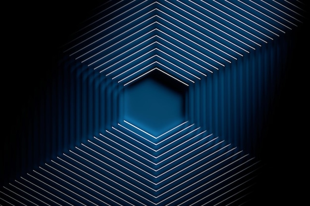 Abstract futuristic background pattern with blue repetitive hexagons