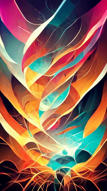 Abstract futuristic background with glowing light effect 3D illustration