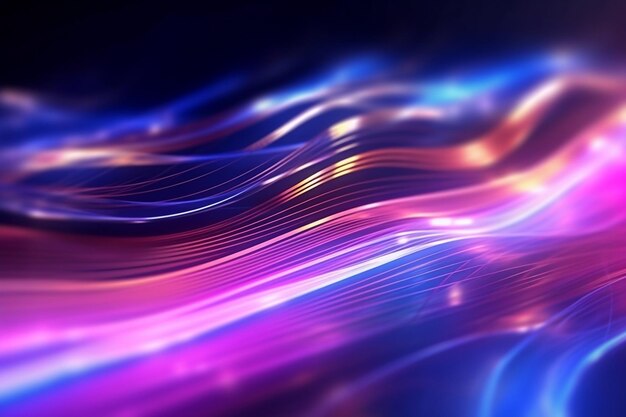 abstract futuristic background with pink blue glowing neon moving high speed wave lines