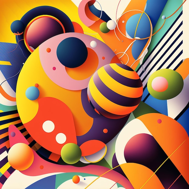 Abstract futuristic contemporary modern cosmic design in cartoon style