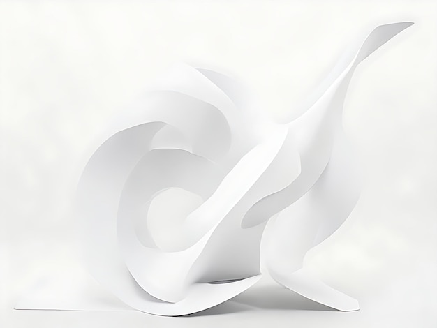 abstract futuristic design white background 3d render white waves white background