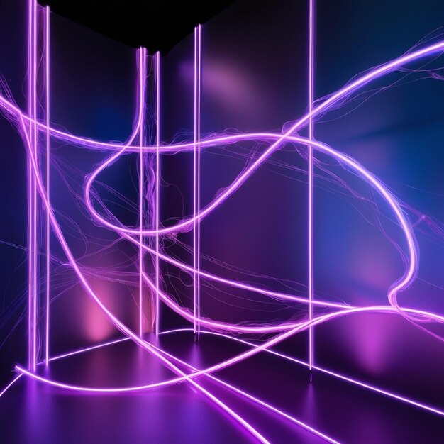 Photo abstract futuristic geometric neon light background