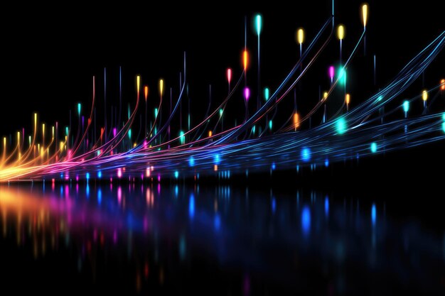 Abstract futuristic technology background light line design Generative AI