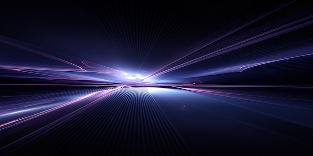 Abstract futuristic technology background with fractal horizon