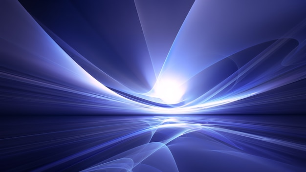 Abstract futuristic technology background with fractal horizon