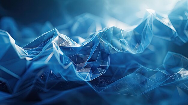 Photo abstract futuristic technology with polygonal shapes on dark blue background