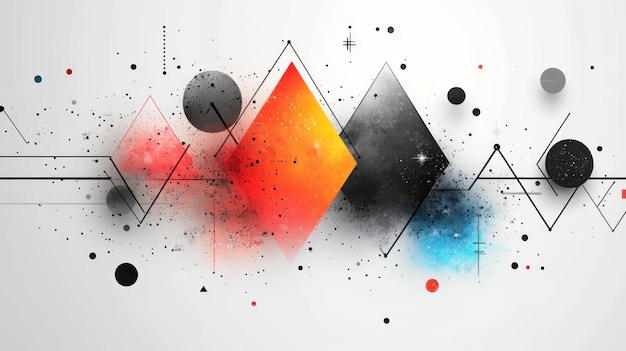 Photo abstract geometric art with cosmic elements