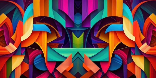 Abstract geometric background panoramic image Generative Ai