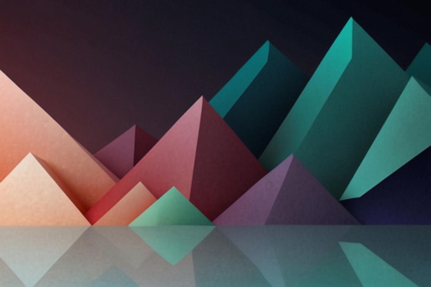 Abstract Geometric Background with Crimson and Teal