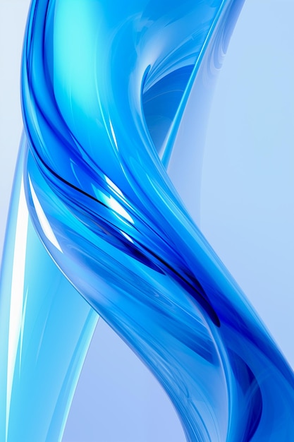 abstract geometric blue background with glass spiral tubes flow clear fluid with dispersion