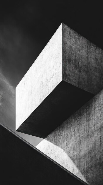 Photo abstract geometric composition with concrete elements