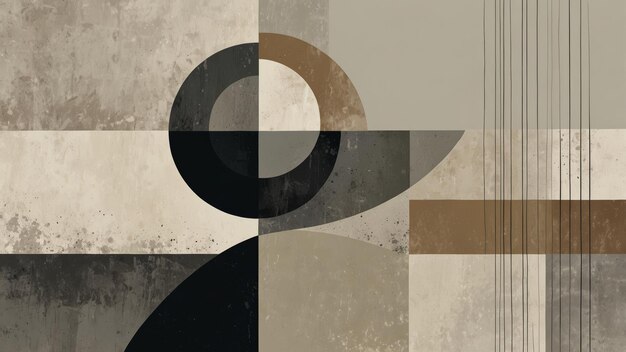 Photo abstract geometric composition with earthy tones