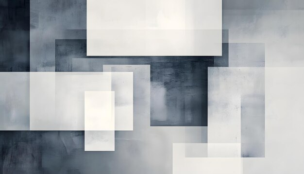 Photo abstract geometric composition with overlapping white and gray shapes