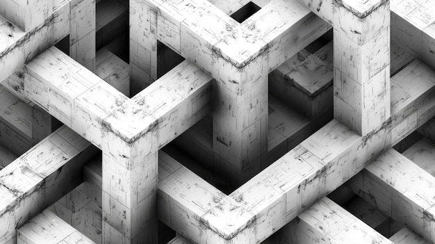 Photo abstract geometric concrete structures 3d architecture art