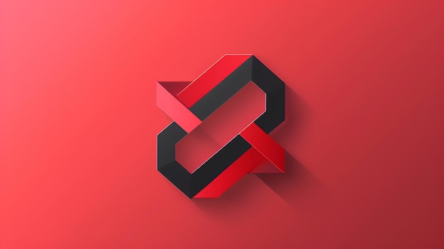 Abstract geometric design with red and black shapes