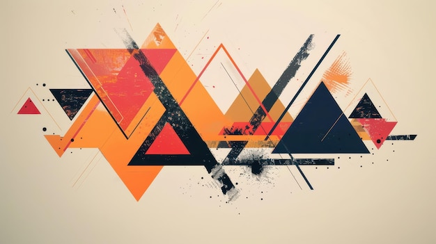 abstract geometric design with triangles and lines