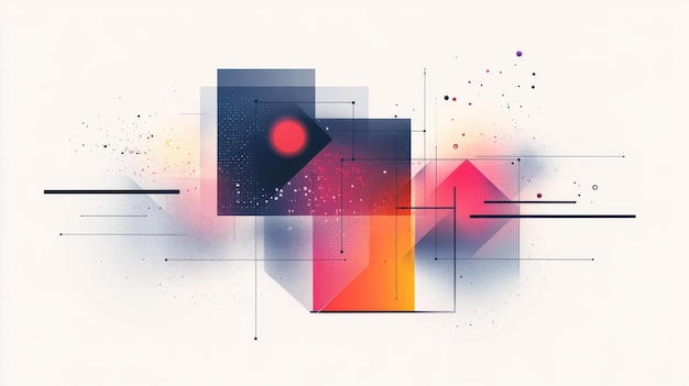 Photo abstract geometric design with vibrant colors and shapes for creative visuals