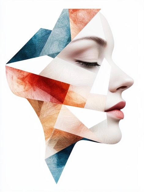 Photo abstract geometric face portrait