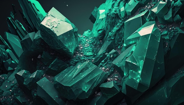 Abstract Geometric Green Gemstone Texture