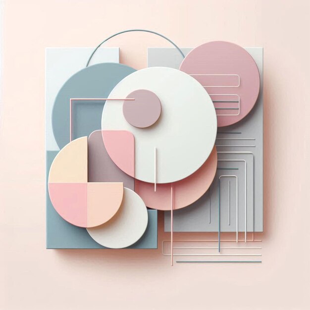 Abstract Geometric Landscape with Soft Hues