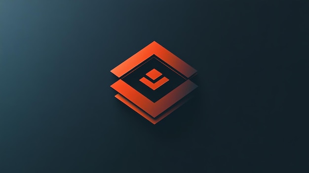 Photo abstract geometric logo with layered orange squares on a dark blue background