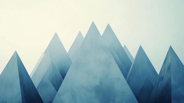 Photo abstract geometric mountain range with blue hues