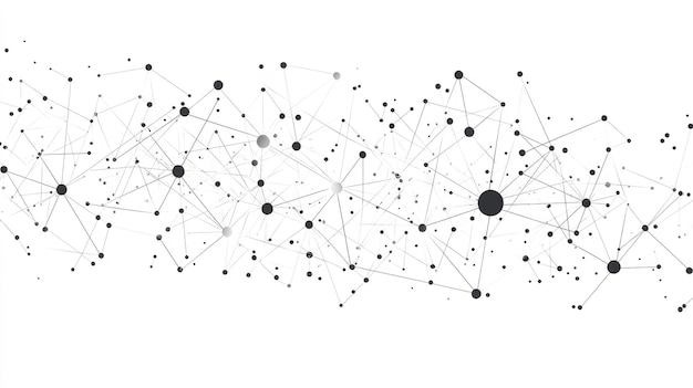 Photo abstract geometric network of connected dots and lines on white background