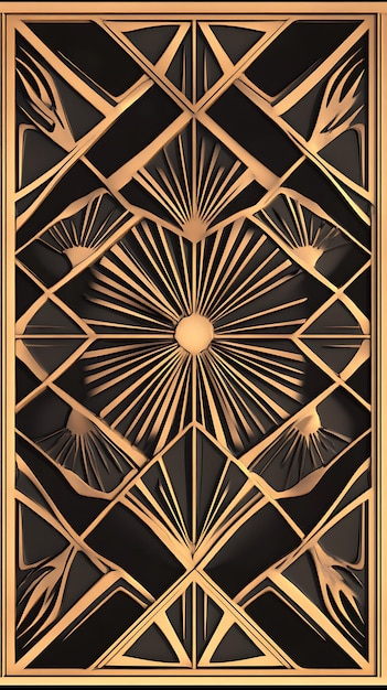 Photo abstract geometric pattern in art deco style with gold and black colors