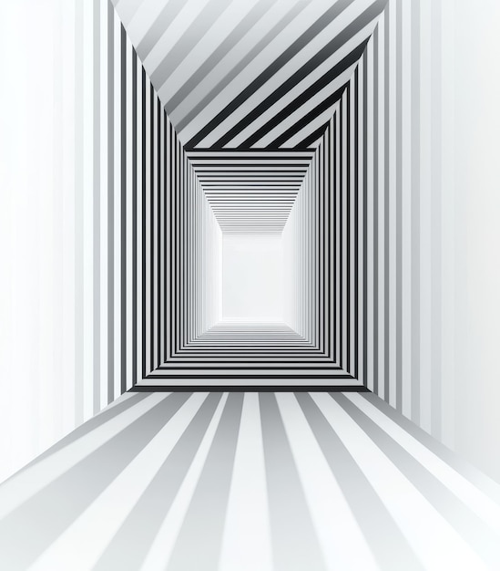 Photo an abstract geometric pattern in black and white with optical illusions an illustration created in 3d for brochures magazines posters presentations flyers or banners