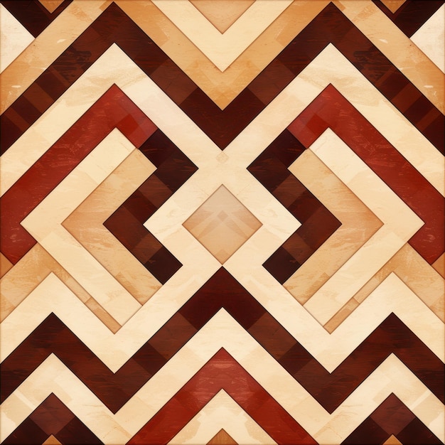 Abstract Geometric Pattern in Brown Beige and Red Tones