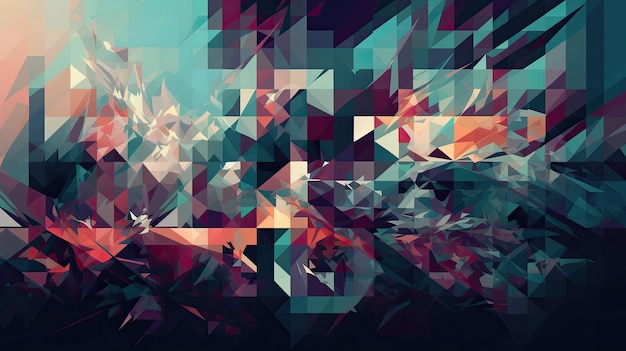 Abstract Geometric Pattern generative computational art style with Generative AI Technology