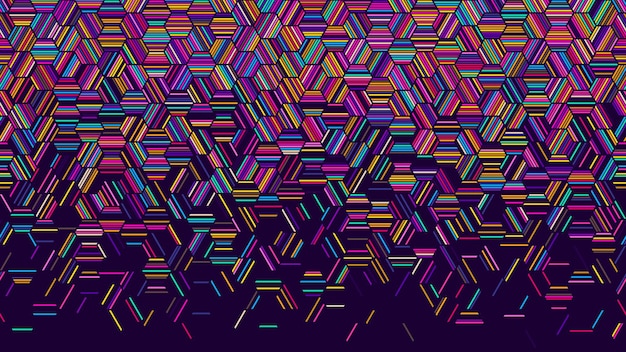 Abstract geometric pattern with colorful hexagonal lines Seamless vector background