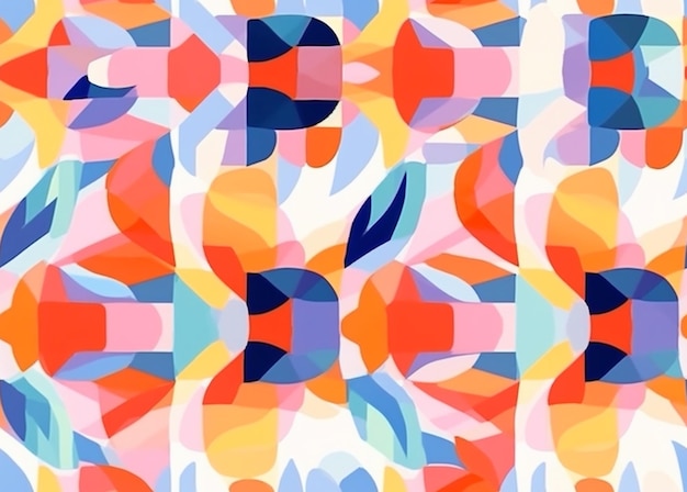 Abstract geometric pattern with colorful shapes and lines generative ai