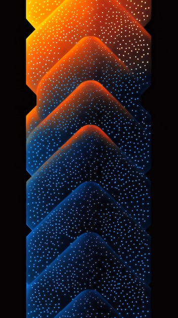 Photo abstract geometric pattern with orange and blue colors