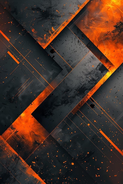 Abstract Geometric Pattern with Orange and Gray