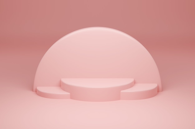 Abstract geometric Podium on pink