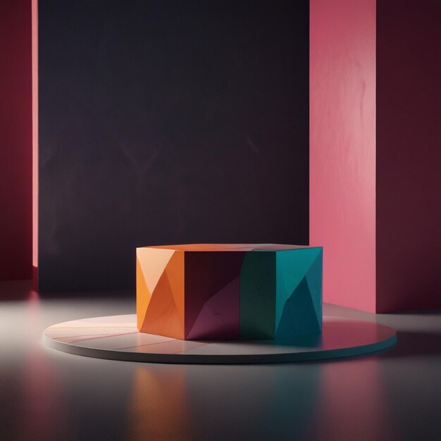 Photo abstract geometric podium for product presentation ai generative