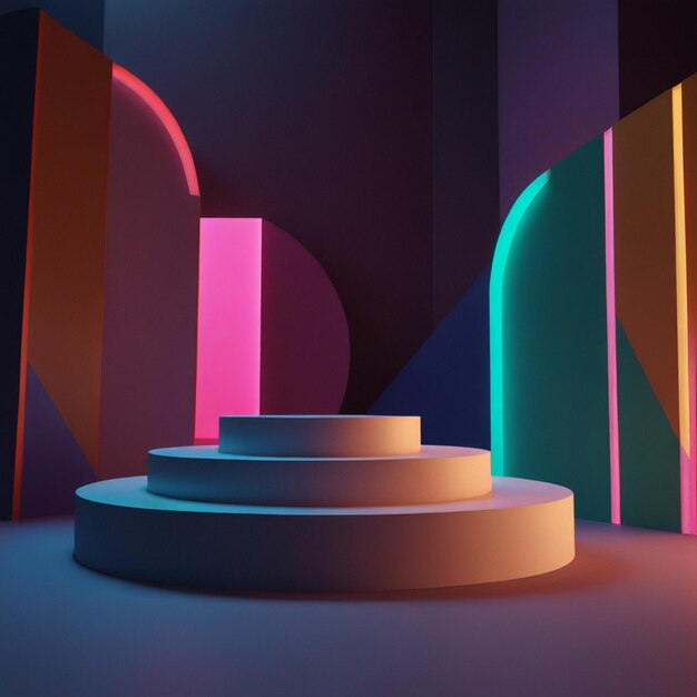 Photo abstract geometric podium for product presentation ai generative