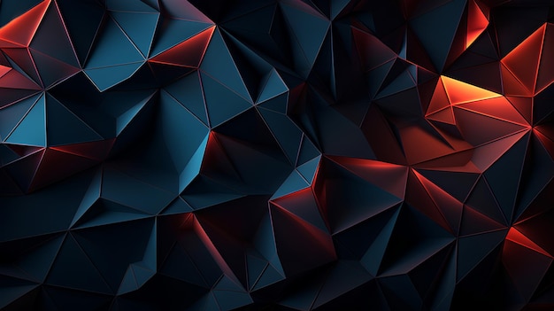 Abstract Geometric Poly Shapes Soft Gradient on Black Background