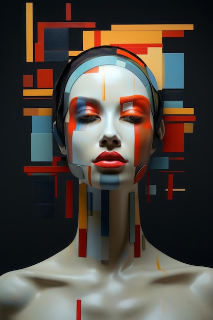 Abstract Geometric Portrait Of A Woman 36