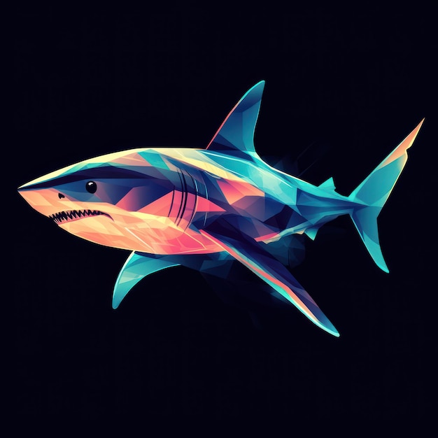 Photo abstract geometric representation of a great white shark