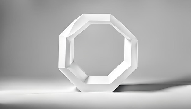 Abstract geometric shape white background light and shadow