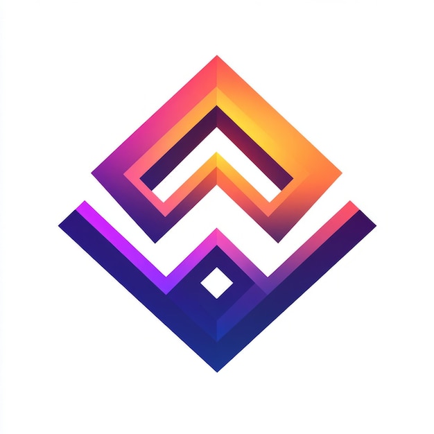 Abstract geometric shape with gradient colors in diamond shape