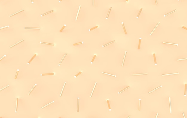 Abstract geometric shapes Computer generated minimalistic background with golden cylinder shapes