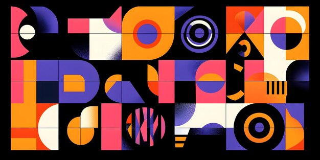 Abstract geometric shapes in vibrant colors