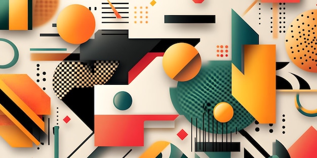 Abstract geometric shapes in vibrant and contrasting colors