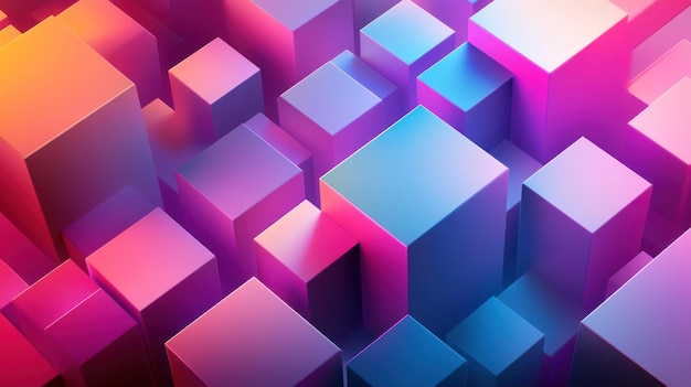 Photo abstract geometric shapes with vibrant hues